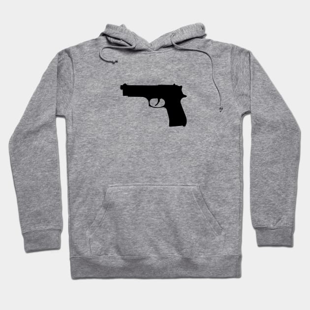 Semi-automatic Handgun Silhouette Hoodie by hobrath